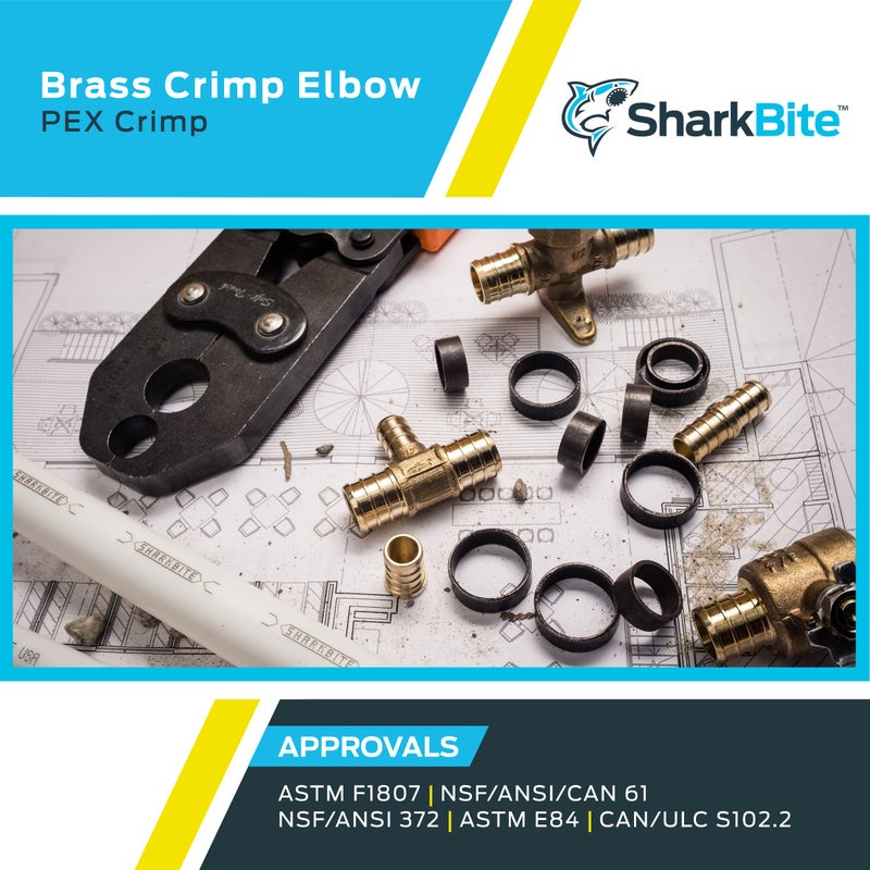 SharkBite 1-1/4 Inch Crimp 90 Degree Elbow, Brass Plumbing Fitting, PEX Pipe, PE-RT, UC0235 - Image 5